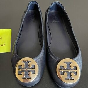Tory Burch Minnie Travel Ballet Flat Navy blue size 5.5